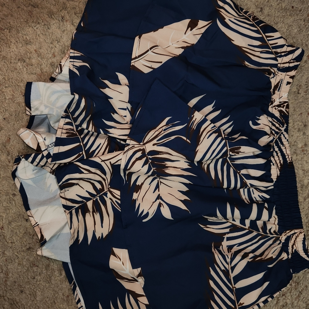 Blue crop top and shorts